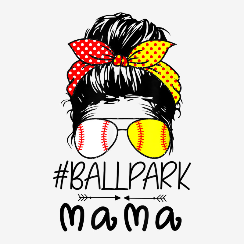 Ballpark Mama Baseball Softball Mother S Day Mom Messy Bun T Shirt