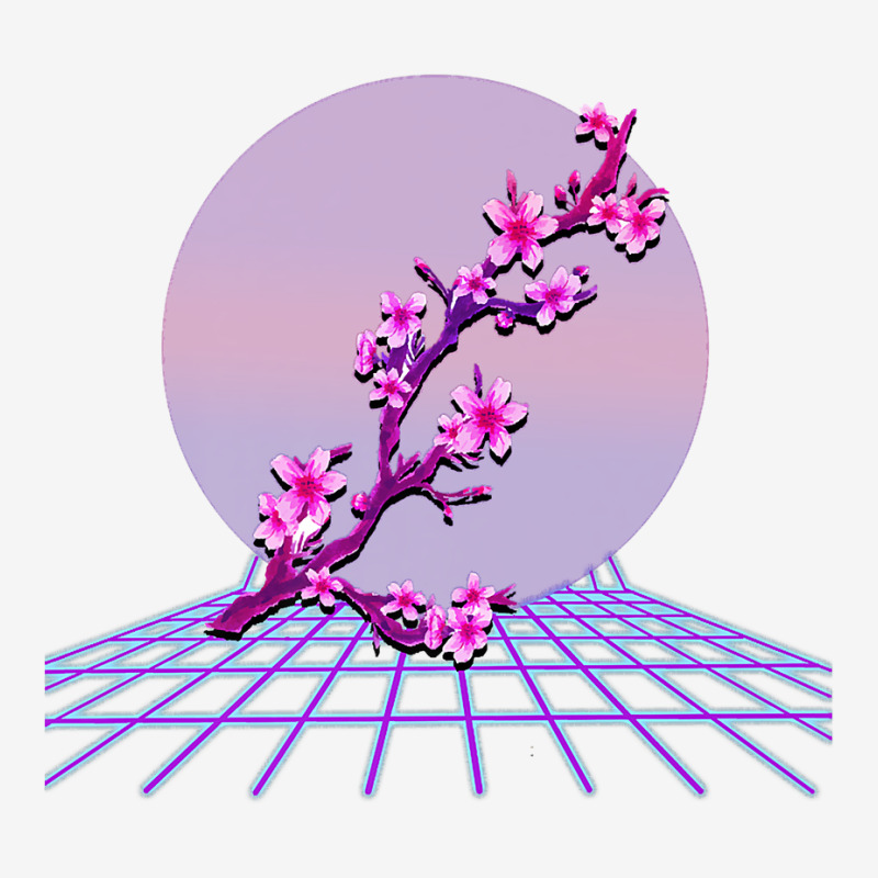 Japanese Purple Sakura Flower Blossom Cherry Retro Vaporwave Premium