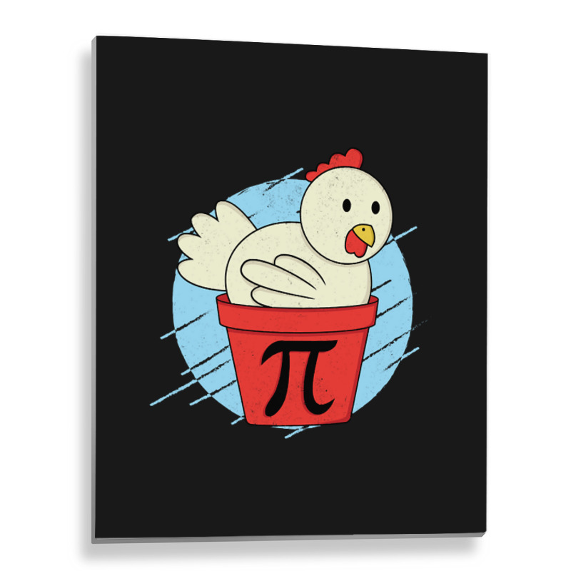 Hot Trend Chicken Pot Pi Funny Math Pi Day Metal Print Vertical By