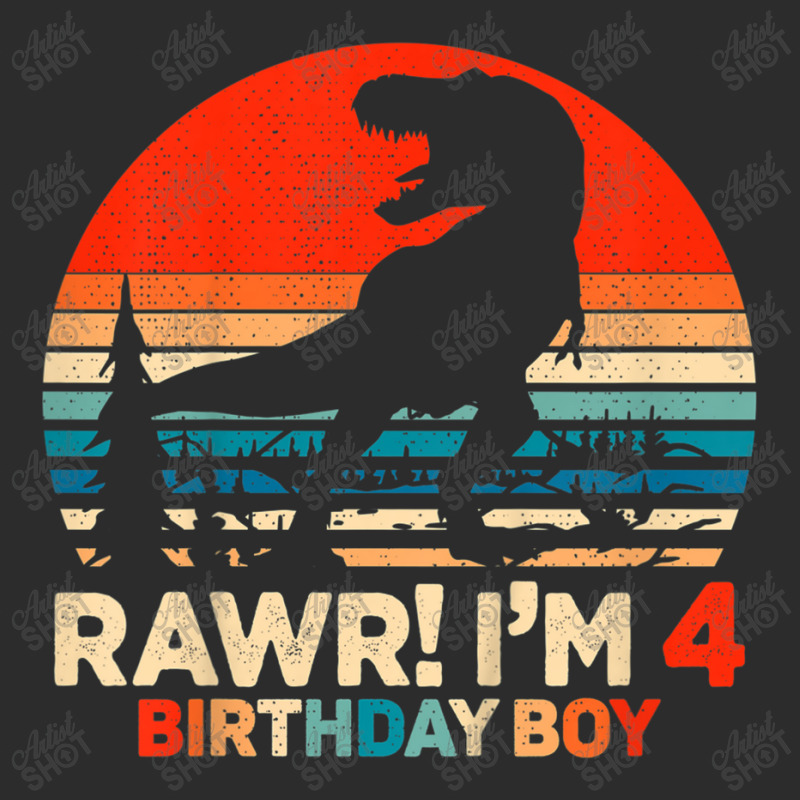 Kids Rawr I'm 4 T Rex 4 Year Old 4th Birthday Boy Dinosaur Party Music Exclusive T-shirt | Artistshot