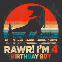 Kids Rawr I'm 4 T Rex 4 Year Old 4th Birthday Boy Dinosaur Party Music Vintage Short | Artistshot