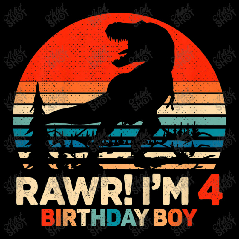 Kids Rawr I'm 4 T Rex 4 Year Old 4th Birthday Boy Dinosaur Party Music Unisex Jogger | Artistshot