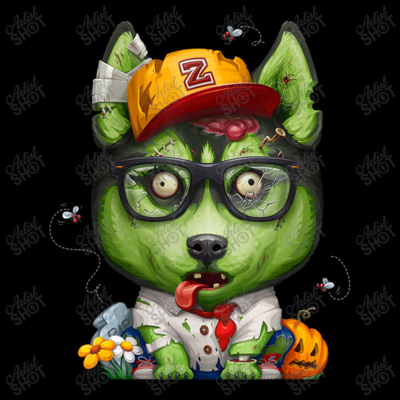 Siberian Husky Zombie Halloween Cropped Sweater by BuenoBloom | Artistshot