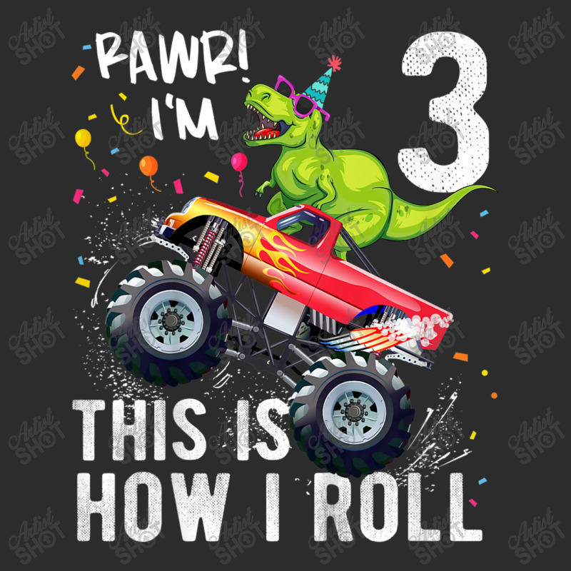 Kids T Rex Dinosaur Monster Truck 3rd Birthday Boys And Girls Design C Exclusive T-shirt | Artistshot