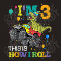 Kids T Rex Dinosaur Monster Truck 3rd Birthday Boys And Girls Games Ch Tank Top | Artistshot