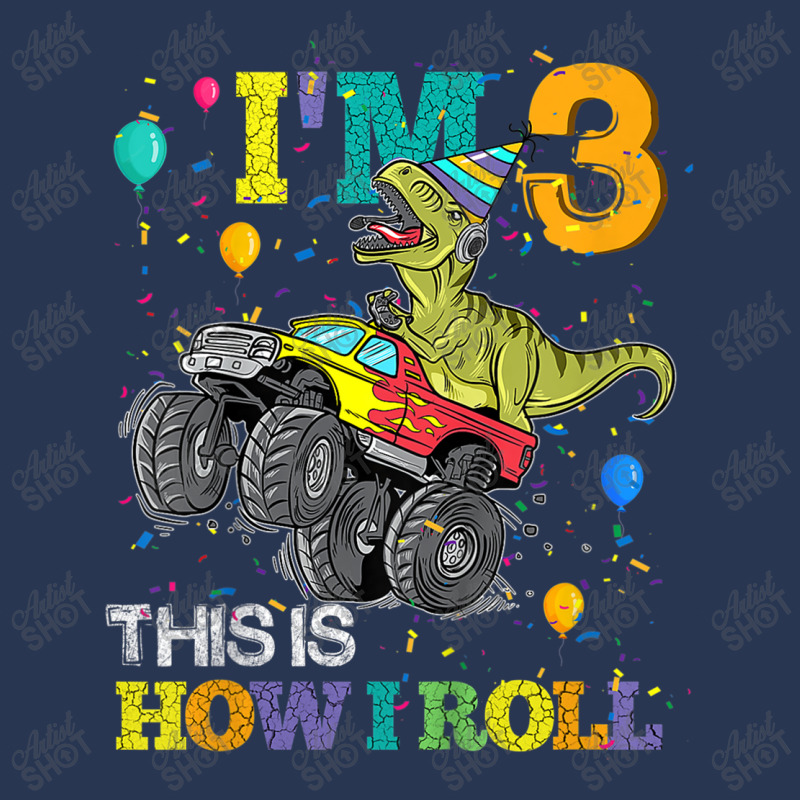 Kids T Rex Dinosaur Monster Truck 3rd Birthday Boys And Girls Games Ch Men Denim Jacket | Artistshot