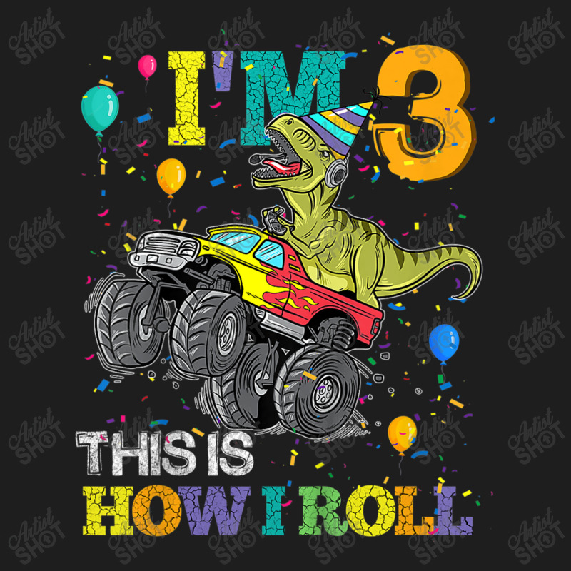 Kids T Rex Dinosaur Monster Truck 3rd Birthday Boys And Girls Games Ch Classic T-shirt | Artistshot