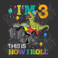 Kids T Rex Dinosaur Monster Truck 3rd Birthday Boys And Girls Games Ch Vintage Hoodie | Artistshot