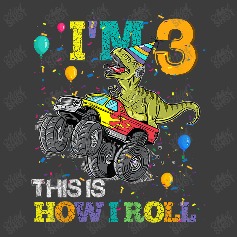 Kids T Rex Dinosaur Monster Truck 3rd Birthday Boys And Girls Games Ch Men's Polo Shirt | Artistshot