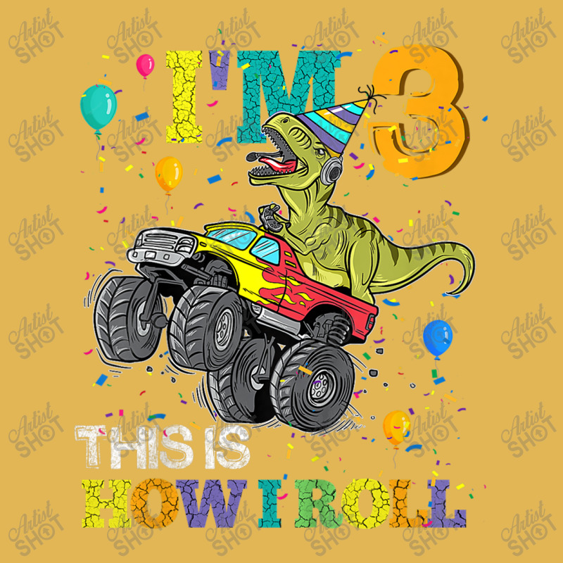 Kids T Rex Dinosaur Monster Truck 3rd Birthday Boys And Girls Games Ch Vintage Hoodie And Short Set | Artistshot