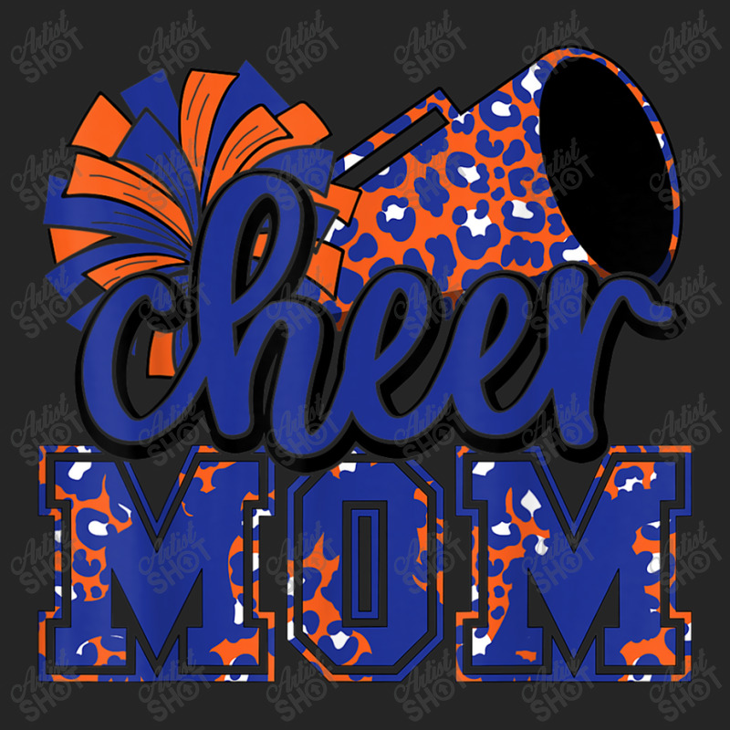 Cheer Mom Blue Orange Leopard Cheer Poms & Megaphone Mens Womens Unisex Hoodie by HailieDesign | Artistshot