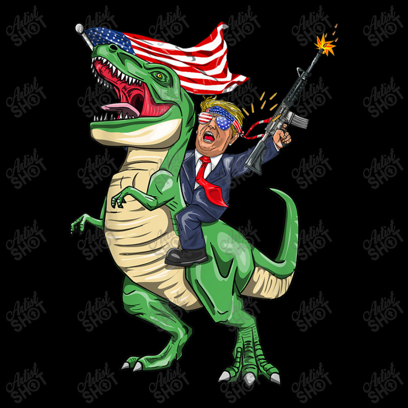 Machine Gun Trump On T Rex Dinosaur With American Flag Women My Favori Zipper Hoodie | Artistshot