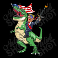 Machine Gun Trump On T Rex Dinosaur With American Flag Women My Favori Men's Long Sleeve Pajama Set | Artistshot