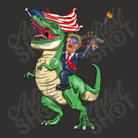 Machine Gun Trump On T Rex Dinosaur With American Flag Women My Favori Champion Hoodie | Artistshot