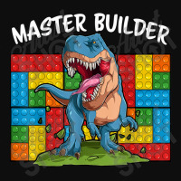 Master Builder Funny Building Blocks T-rex Dinosaur Characters Video G Crop Top | Artistshot