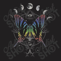 Moon Cycle Rainbow Butterfly Circle T-shirt | Artistshot