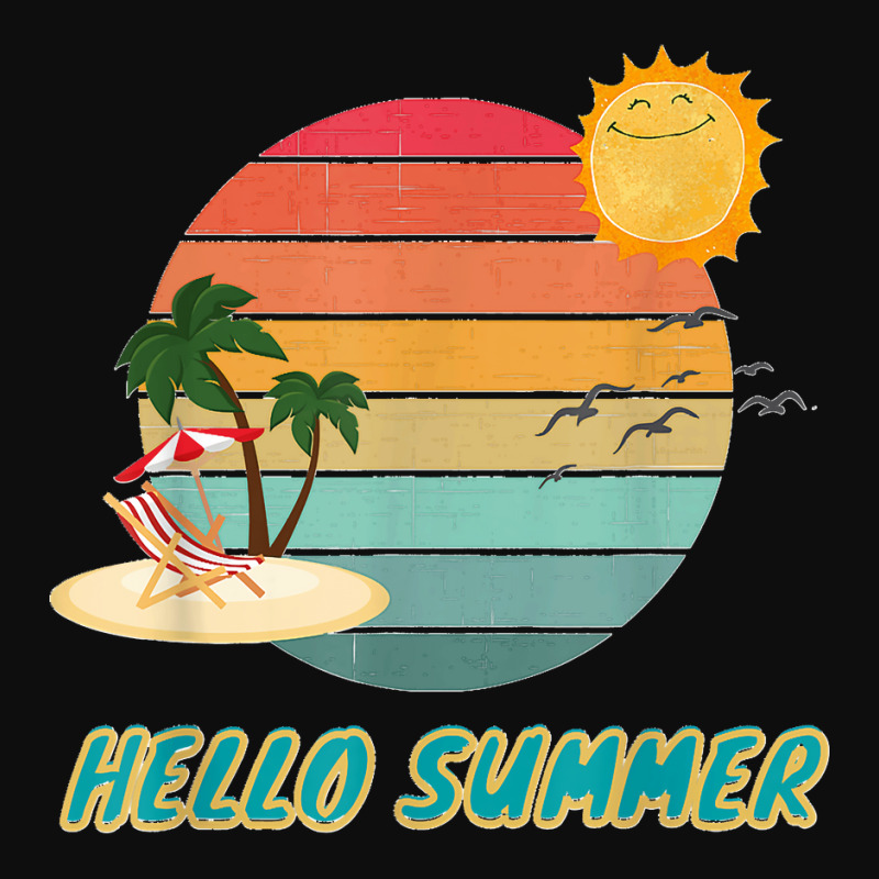 Hello Summer Vacation Palm Tree Sun Birds And Sea Crop Top by LeonelSalas | Artistshot