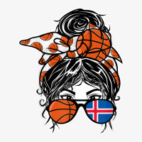 Iceland Basketball Lovers Messy Bun Hair Girl Icelandic Flag T Shirt Ladies Fitted T-shirt | Artistshot