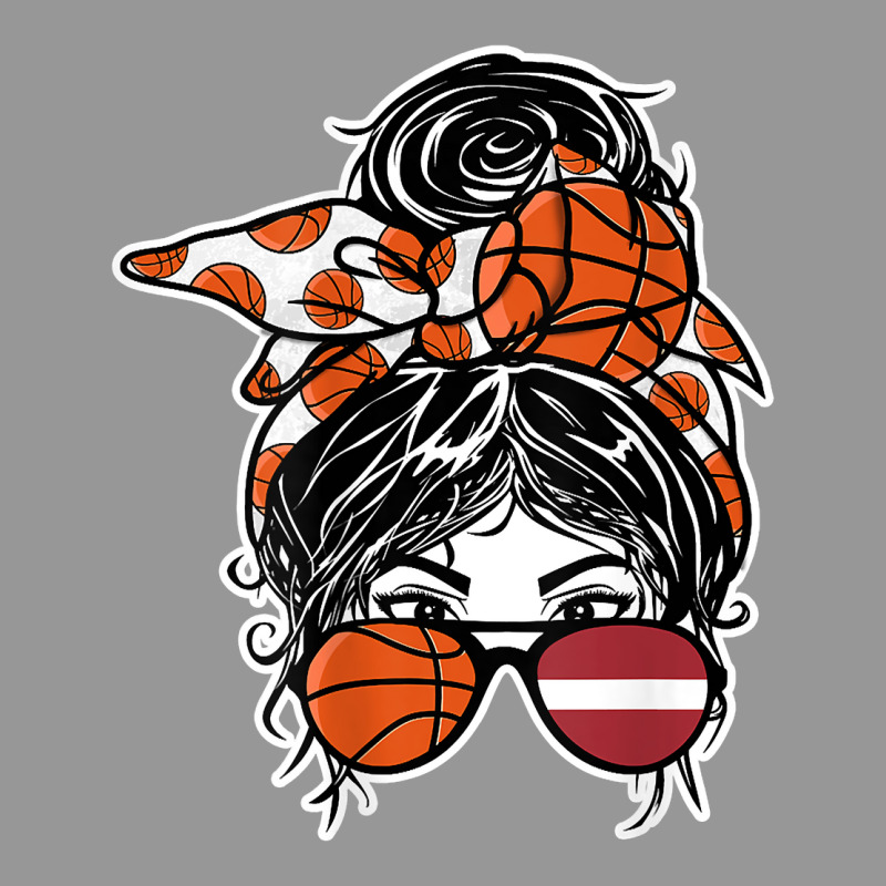 Latvian Messy Bun Hair Girl Latvia Basketball Fans Jersey T Shirt Women's V-Neck T-Shirt by pickengtwrentv | Artistshot