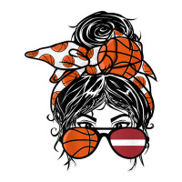 Latvian Messy Bun Hair Girl Latvia Basketball Fans Jersey T Shirt Maternity Scoop Neck T-shirt | Artistshot