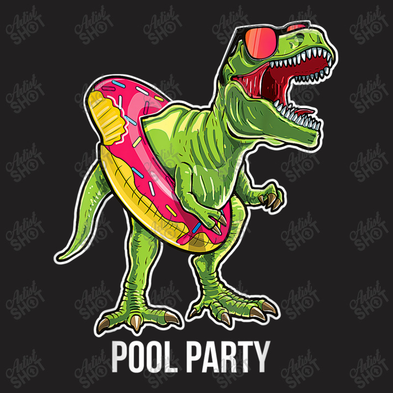 Pool Party T Rex Dinosaur Doughnut Float  T Rex Gift Mens Womens T-shirt | Artistshot