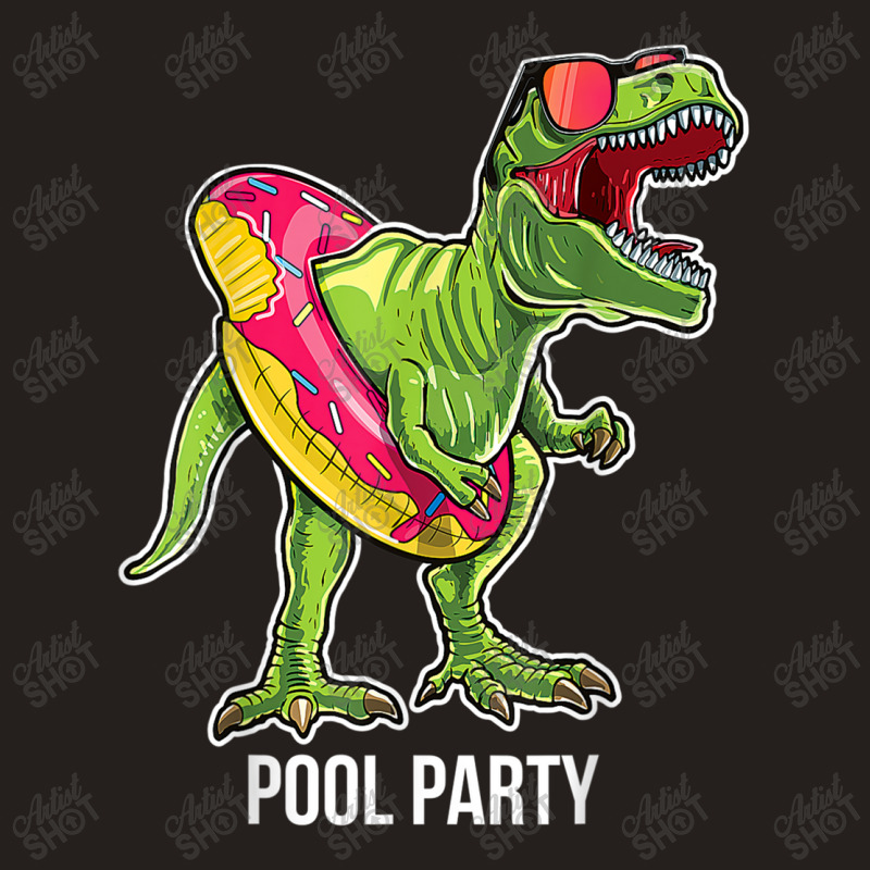 Pool Party T Rex Dinosaur Doughnut Float  T Rex Gift Mens Womens Tank Top | Artistshot