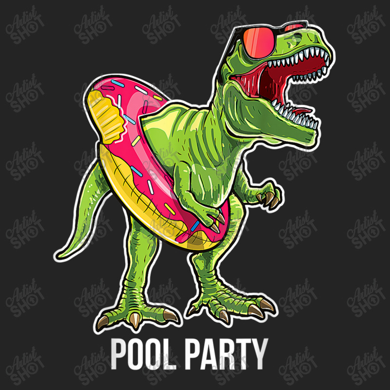 Pool Party T Rex Dinosaur Doughnut Float  T Rex Gift Mens Womens 3/4 Sleeve Shirt | Artistshot