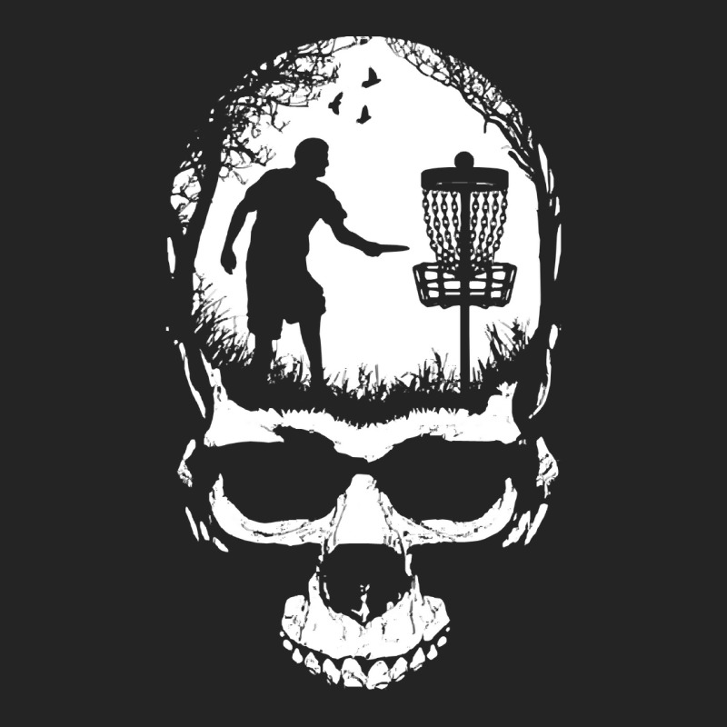 Disc Golf Skull Sunset Halloween T  Shirt Disc Golf Skull Player Retro 3/4 Sleeve Shirt | Artistshot