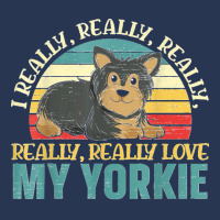 I Really Love My Yorkie Yorkshire Terrier Dog Lover Puppy Men Denim Jacket | Artistshot