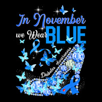 Diabetes In November We Wear Blue Butterflies Diabetes Awareness 35 Long Sleeve Shirts | Artistshot