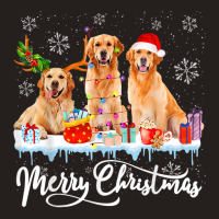 Golden Retriever Dog Merry Christmas Golden Retriever Santa Light Rein Tank Top | Artistshot