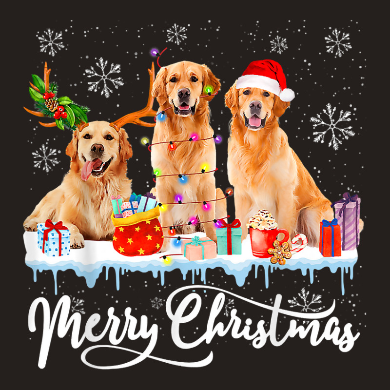 Golden Retriever Dog Merry Christmas Golden Retriever Santa Light Rein Tank Top | Artistshot