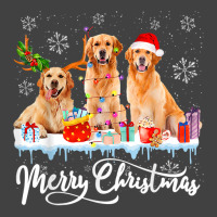 Golden Retriever Dog Merry Christmas Golden Retriever Santa Light Rein Vintage T-shirt | Artistshot