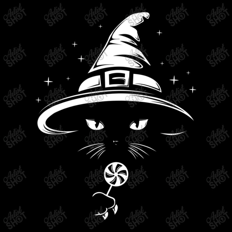 Black Cat Halloween Witch Hat Candy Lovers Cropped Hoodie by BuenoBloom | Artistshot