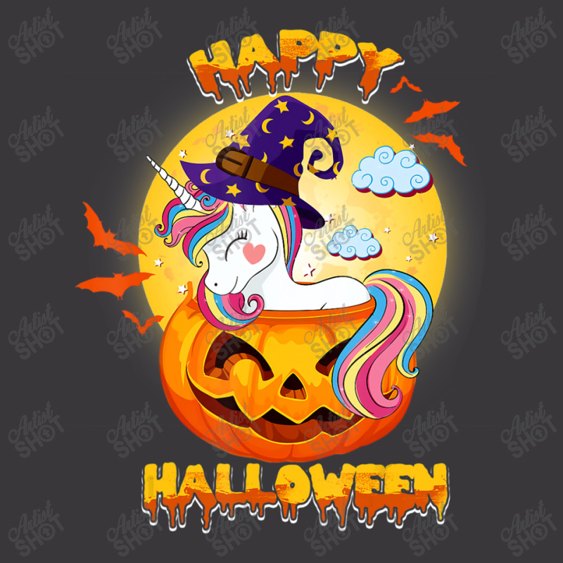 Happy Halloween Cute Candy Corn Unicorn With Witch Hat Girls Ladies Curvy T-Shirt by BuenoBloom | Artistshot