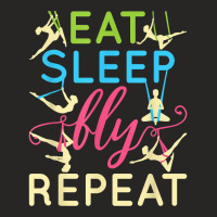 Aerial Yoga Silks Women Eat Sleep Fly Repeat T Shirt Ladies Fitted T-shirt | Artistshot