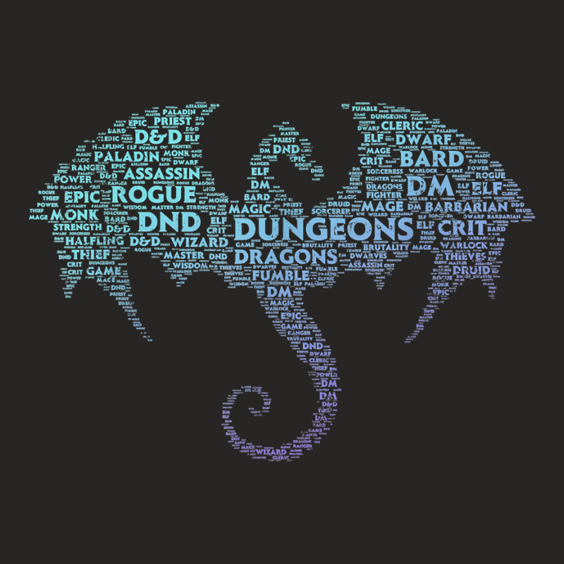 Dragon Word Art  Dungeon Crawler  Rpg Dm Gaming T Shirt Ladies Fitted T-Shirt by liobuthieleb3 | Artistshot