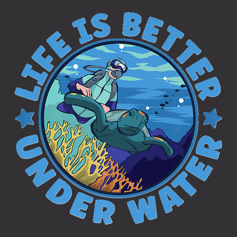 Life Is Better Under Water Marine Biology Scuba Diver Premium Vintage Hoodie | Artistshot