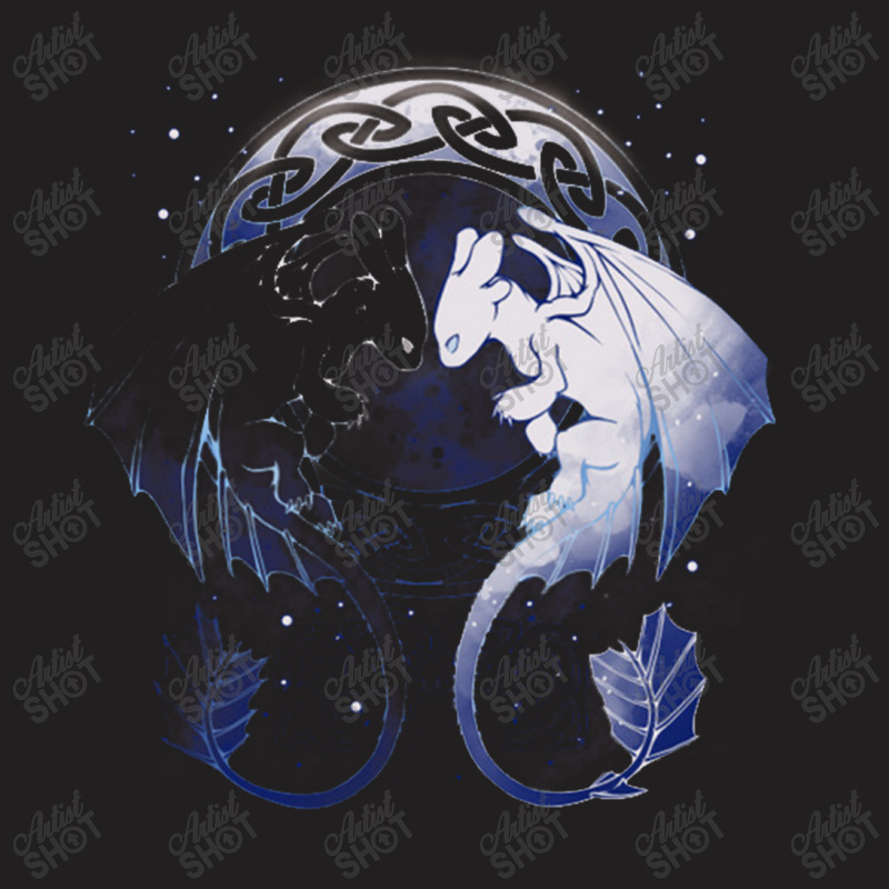 Two Dragons Night Fury And Light Fury T-Shirt by pusyaque-podcast | Artistshot