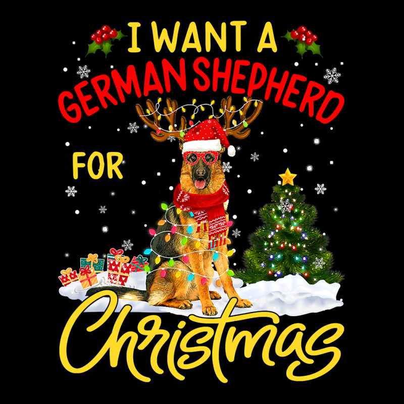 German Shepherd Gsd I Want German Shepherd Christmas Lights Santa Rein Zipper Hoodie | Artistshot