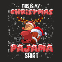 Football This Is My Christmas Pajama Football Christmas Light 12 Footb Ladies Fitted T-shirt | Artistshot