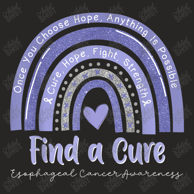 Rainbow Cure Hope Fight Strength Esophageal Cancer Awareness Ladies Fitted T-Shirt by LaytonDesign | Artistshot