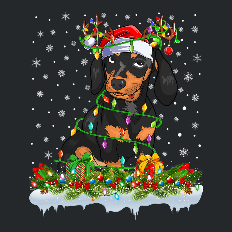 Dachshund Family Matching Xmas Lighting Santa Dachshund Doxie Christma Crewneck Sweatshirt by pester | Artistshot