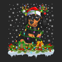 Dachshund Family Matching Xmas Lighting Santa Dachshund Doxie Christma Men's T-shirt Pajama Set | Artistshot