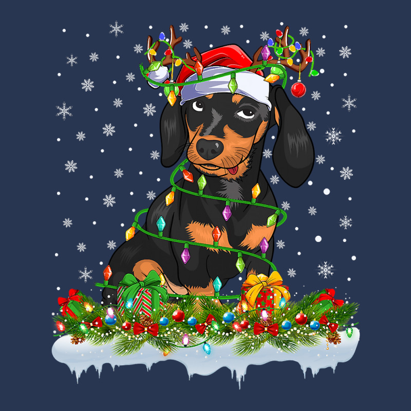 Dachshund Family Matching Xmas Lighting Santa Dachshund Doxie Christma Men Denim Jacket by pester | Artistshot