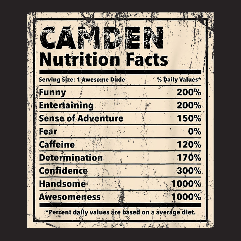 Camden Nutrition Facts Funny Name Humor Nickname T Shirt Vintage Cap by spizerrleppleq | Artistshot