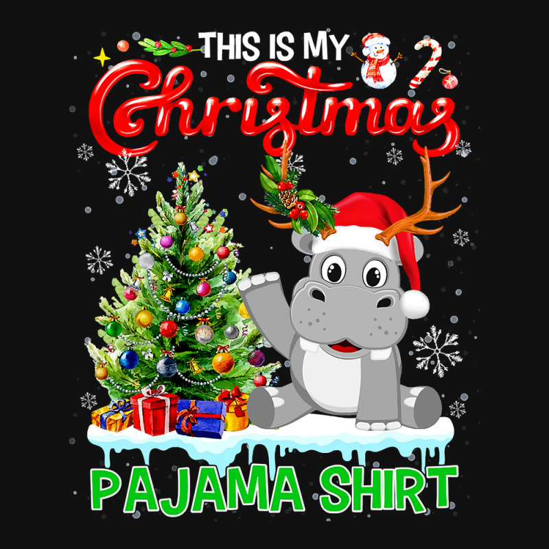 Hippopotamus This Is My Christmas Pajamas Hippopotamus Santa Reindeer  Shield Patch | Artistshot