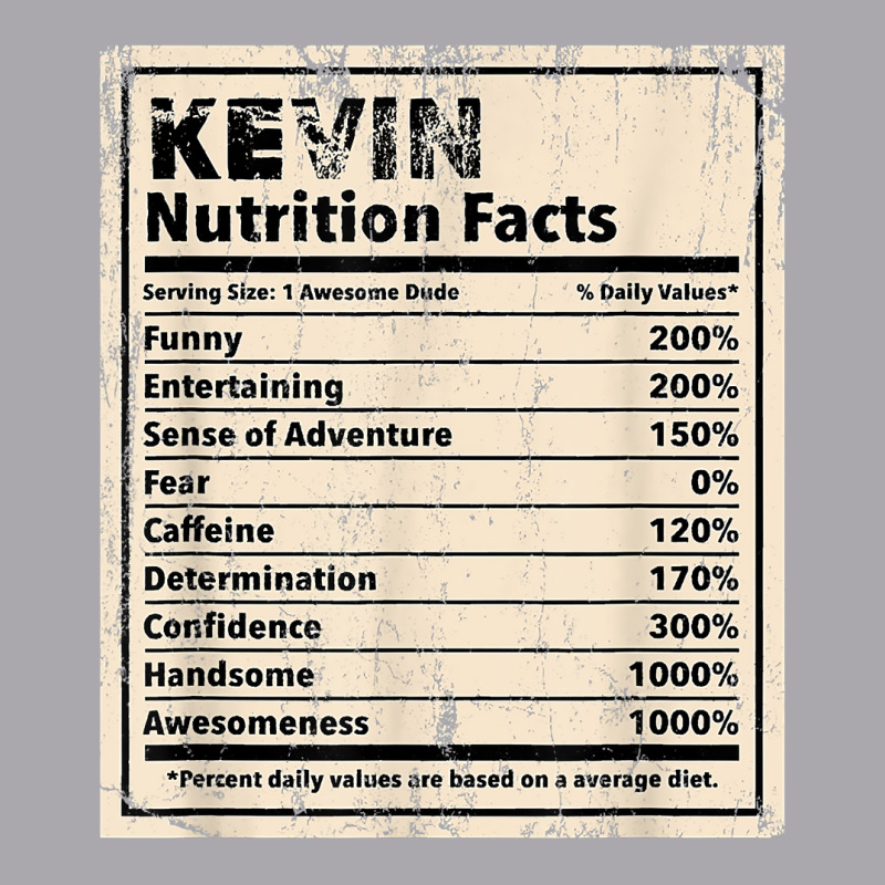 Kevin Nutrition Facts Funny Name Humor Nickname Sarcasm T Shirt Youth 3/4 Sleeve by spizerrleppleq | Artistshot