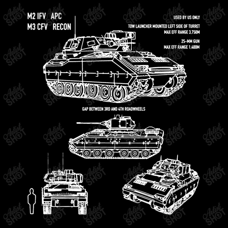 M2 Bradley Ifv M3 Cfv Us Army Recon Blueprint Portrait Canvas Print by naeshastores | Artistshot