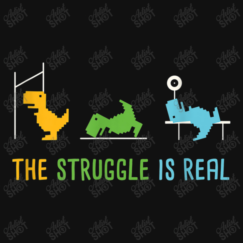 The Struggle Is Real I Dinosaur Gym I Trex Music Vintage Retro Portrait Canvas Print | Artistshot